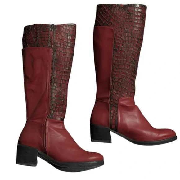 FELMINI Red Genuine Leather Boots - Picture 2 of 12